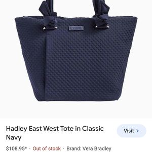 Vera Bradley East West Tote in Classic Navy